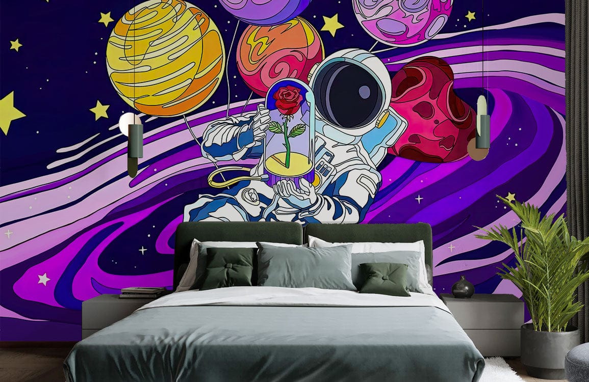 Astronaut Cosmic Voyage Kids Mural Wallpaper | Ever Wallpaper ...
