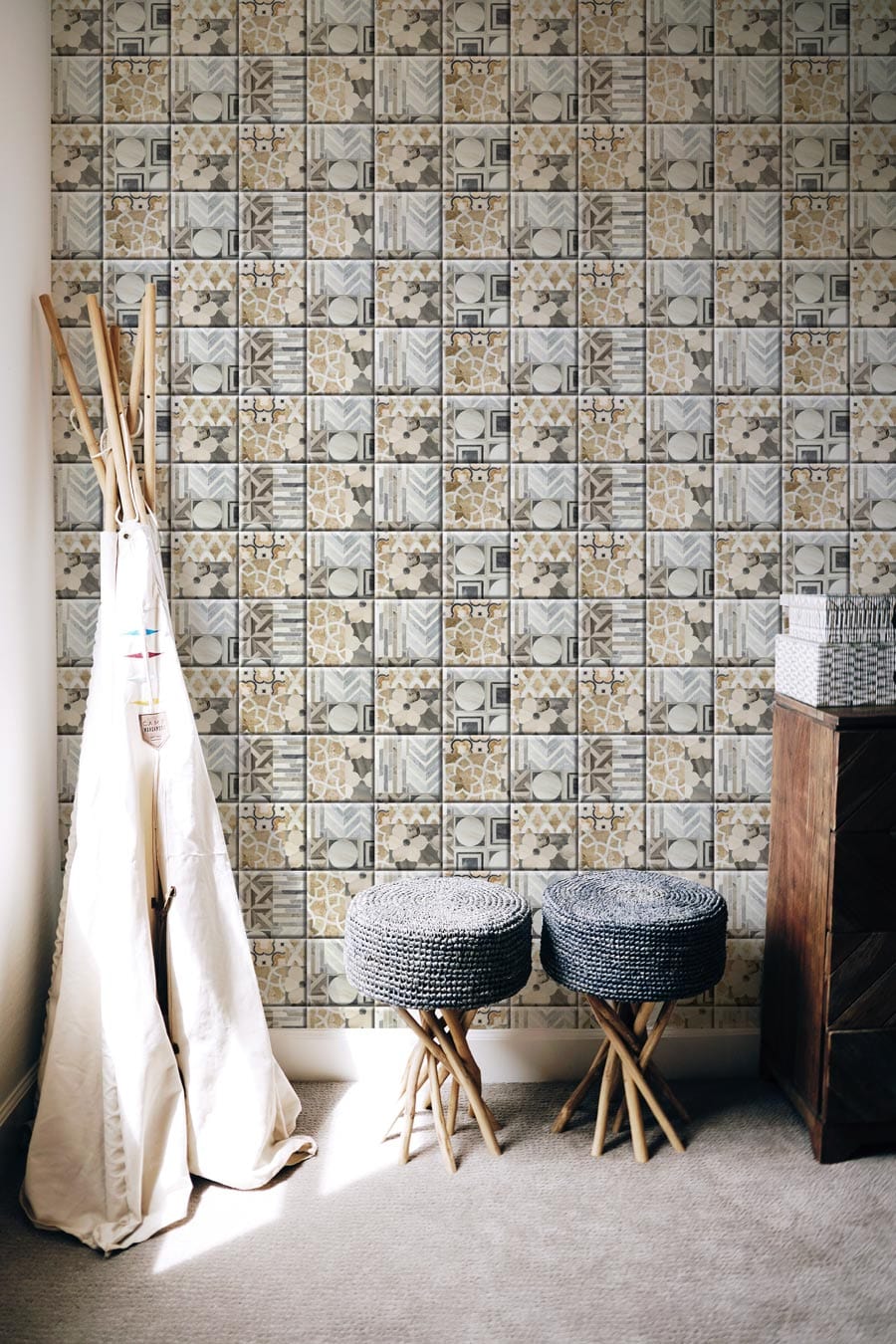 revolving magic power tile and mosiac living room