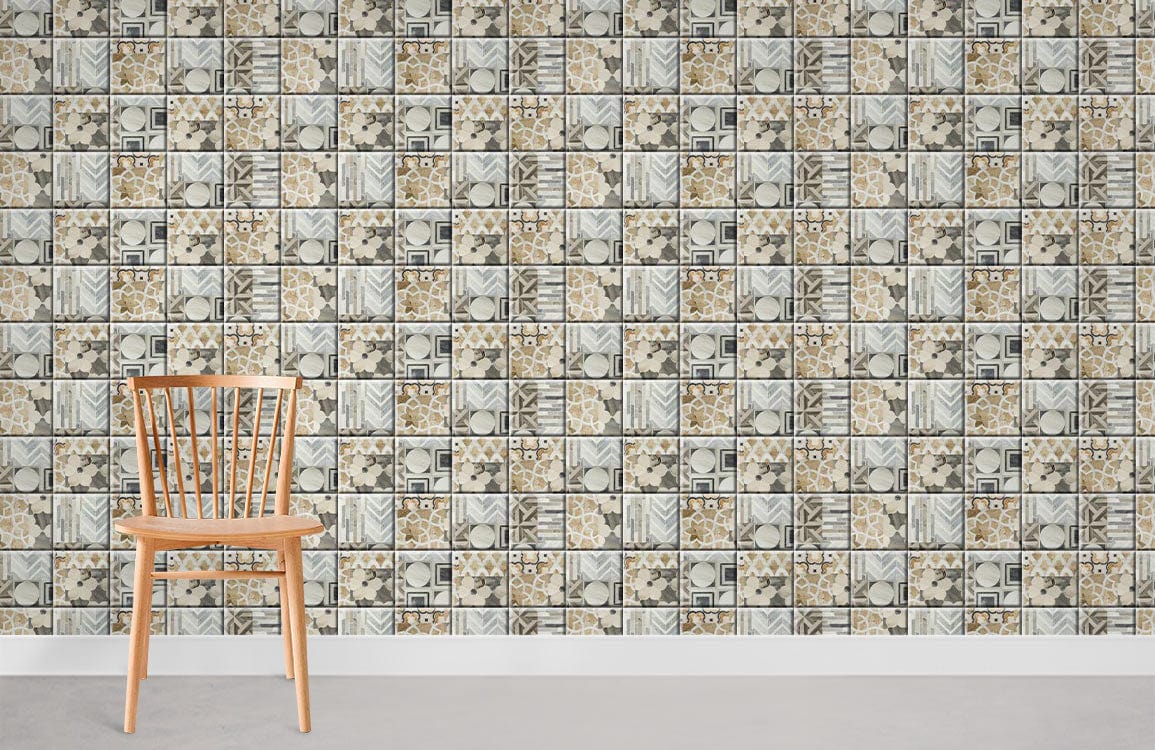 neutral color suqre tile wallpaper
