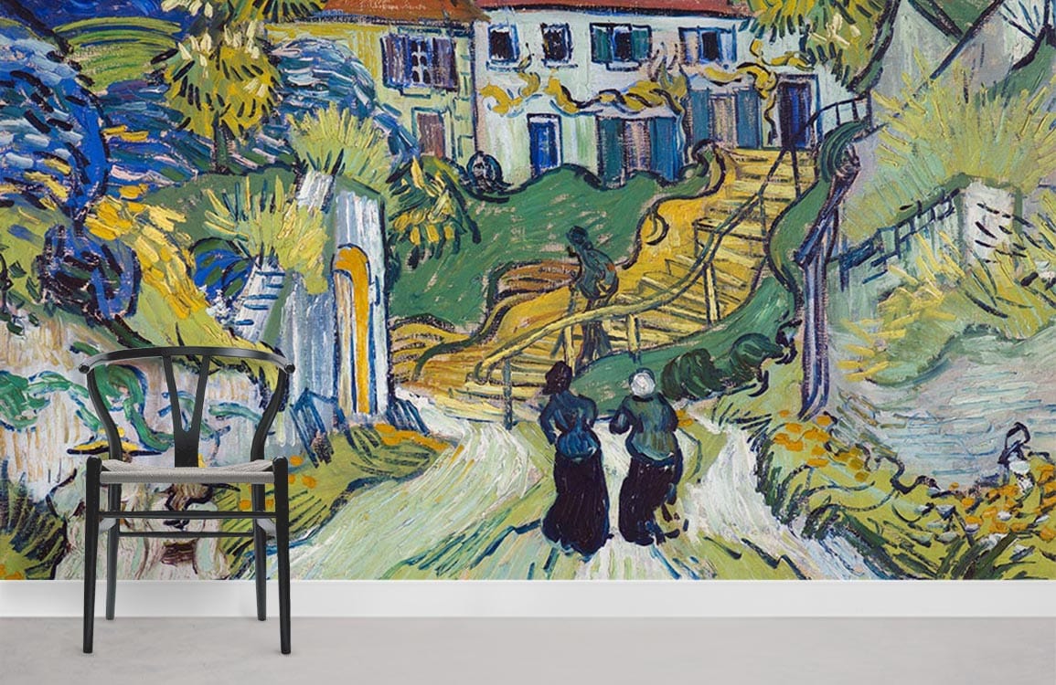 Stairway in village Wall Murals for Room decor