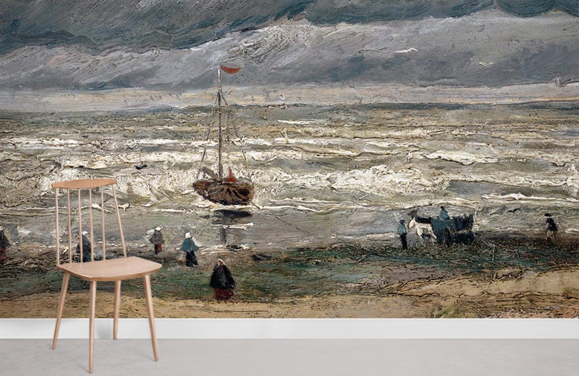 Stormy ocean oil painting Mural Wallpaper for Room decor