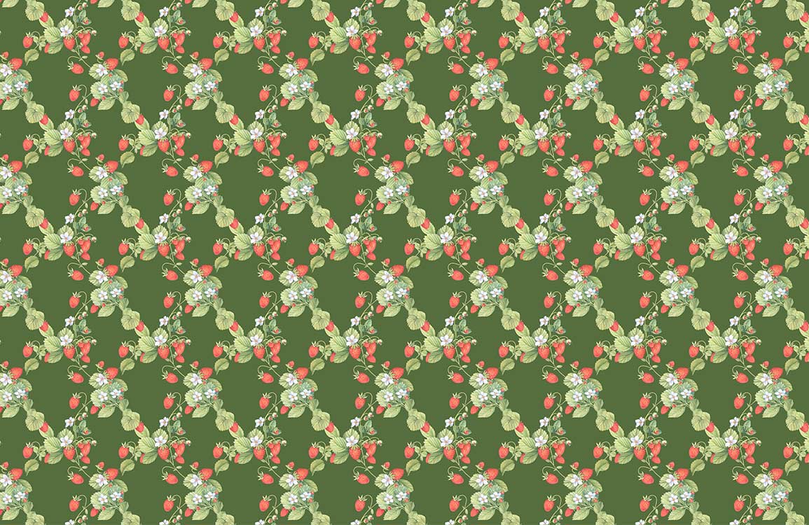 Emerald Green Floral Vintage Mural Wallpaper