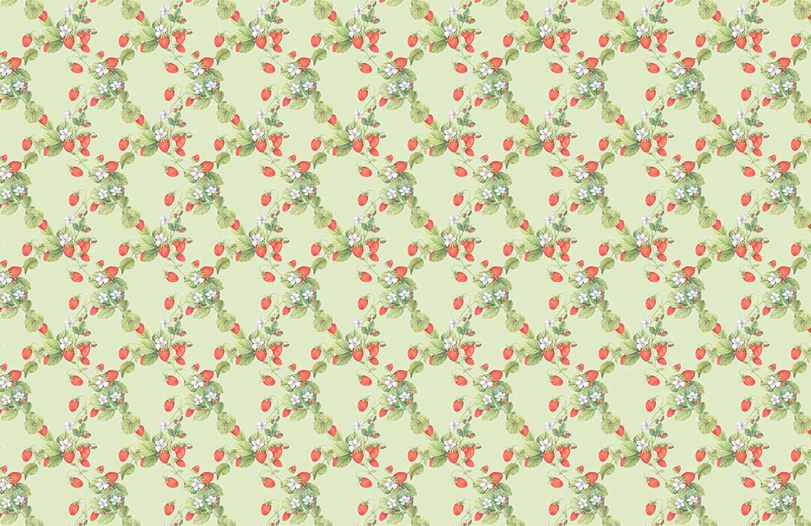 Vintage Floral Patterned Green Mural Wallpaper