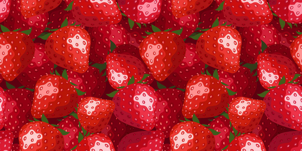 Wallpaper of a fresh strawberry in red color.