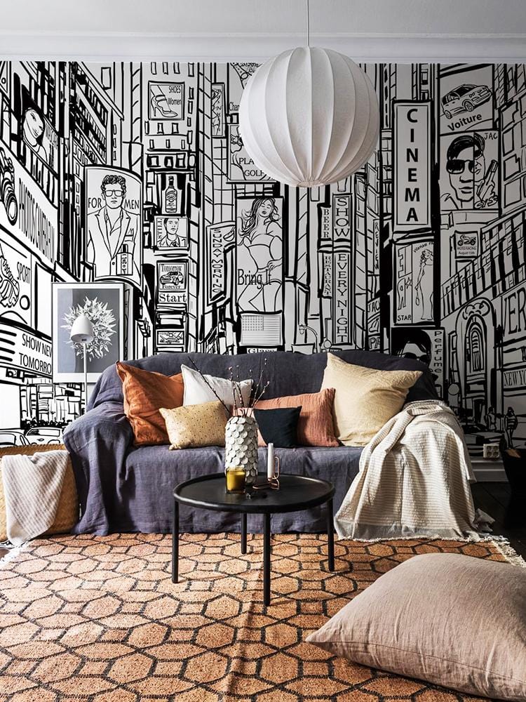 street in New York city wallpaper decoration idea