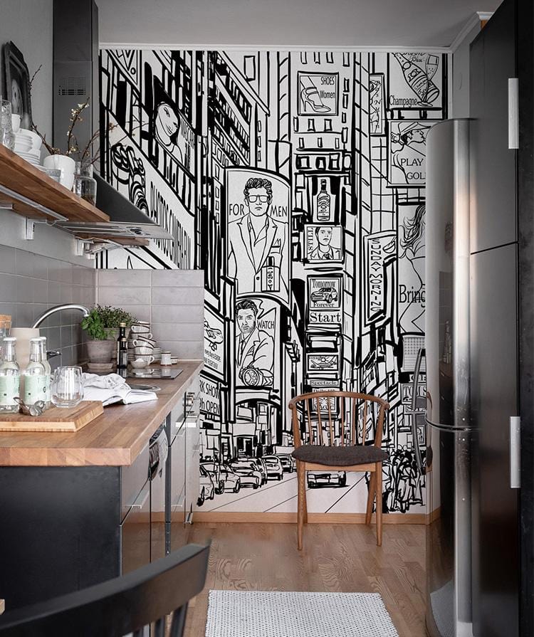 street in New York city wallpaper custom design