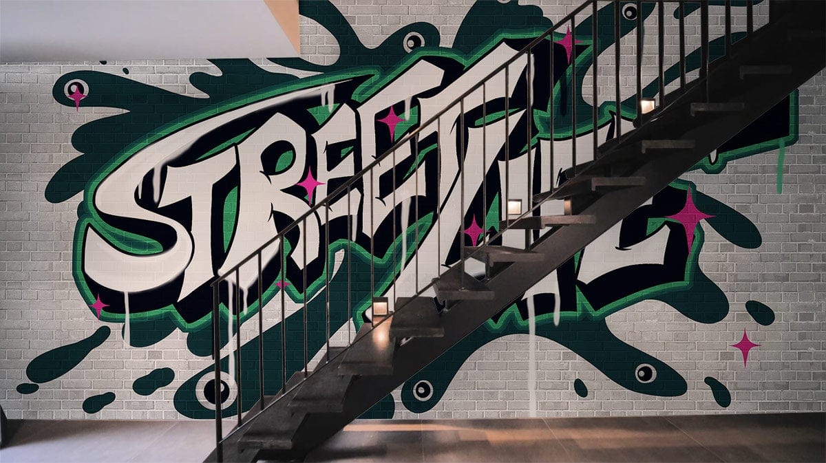 Urban Graffiti Street Life Mural Wallpaper