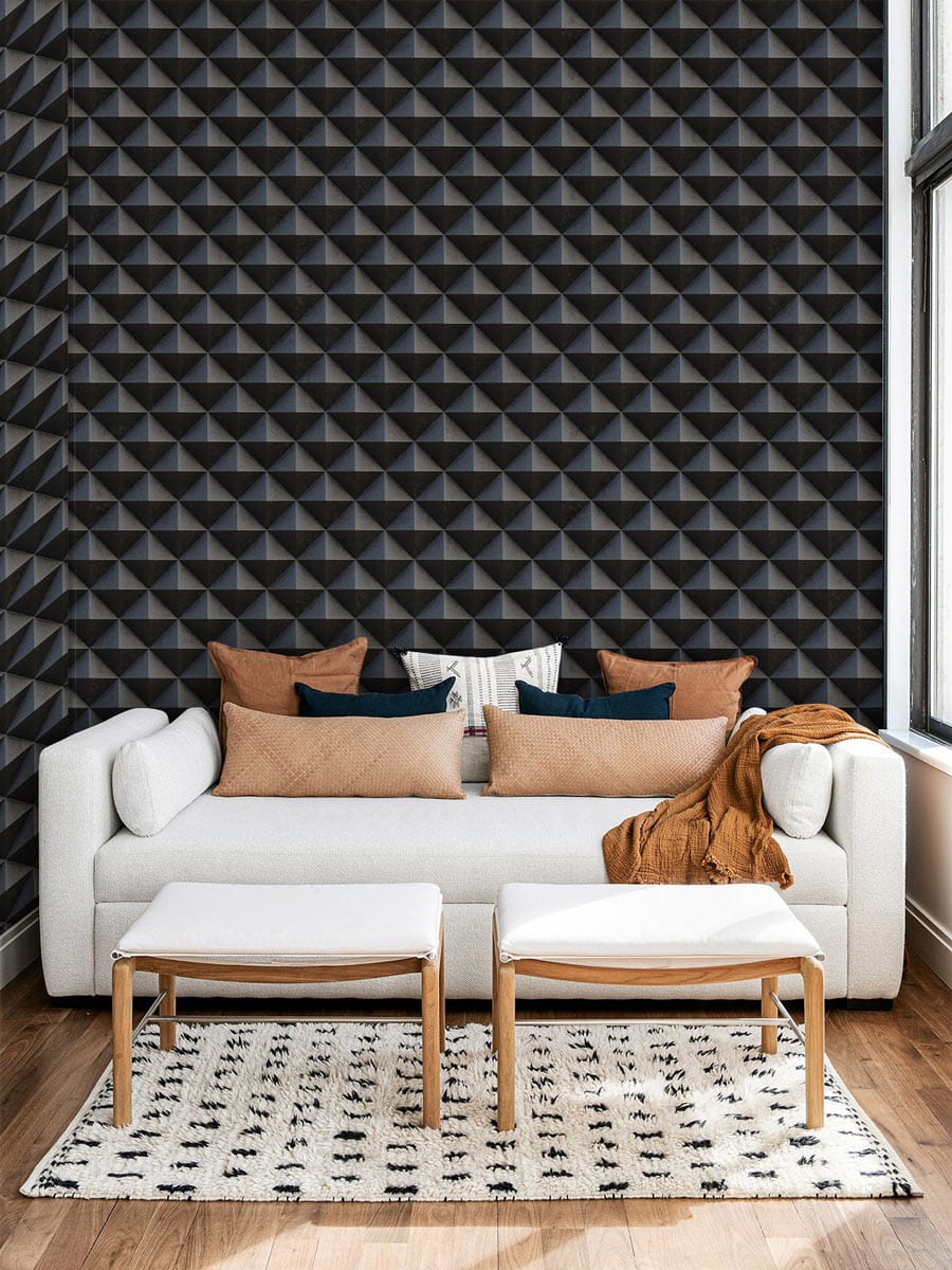 beautiful living room wallpaper with projecting metal
