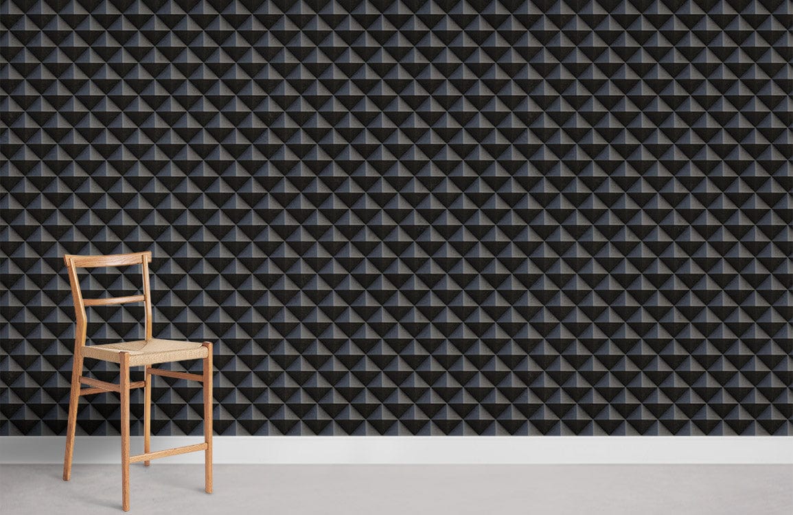 room style with metal wallpaper mural