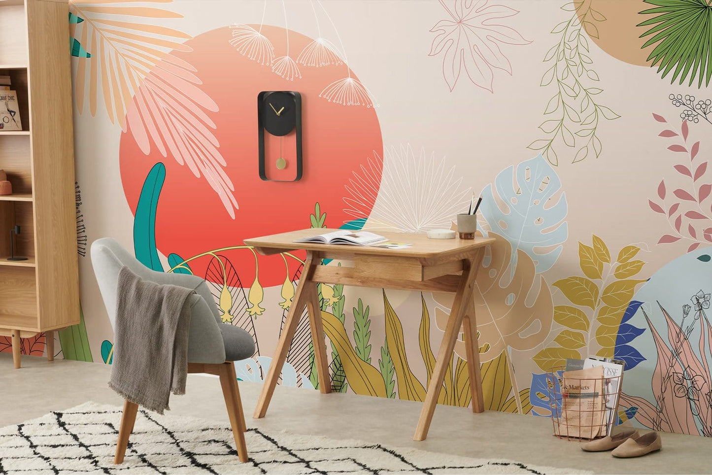 Home and Office Decoration Featuring a Stunning Vitality Plant Wallpaper Mural.