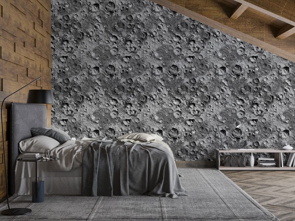 gray surface wallpaper mural bedroom design