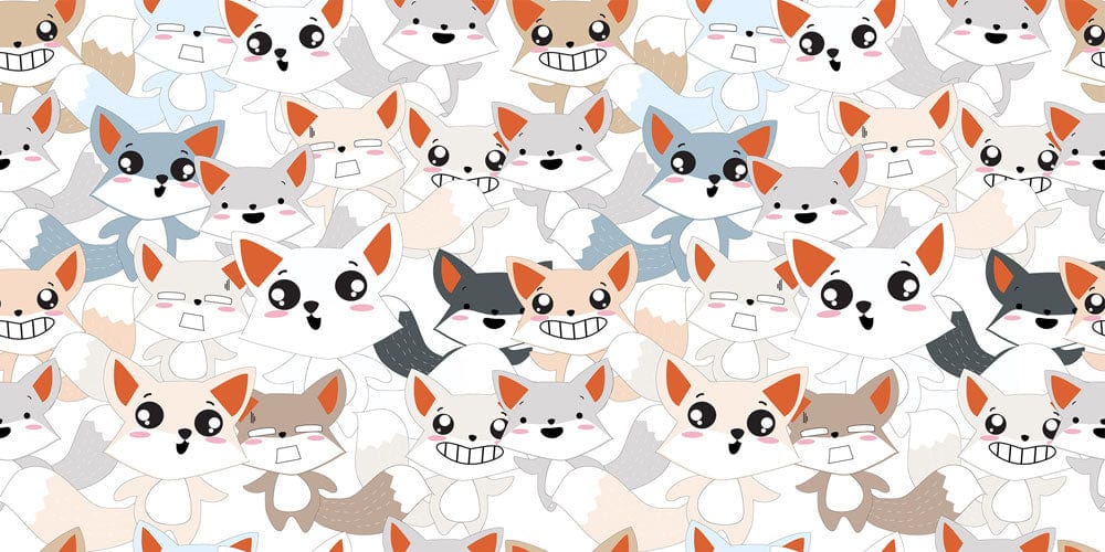 cute suprising fox cartoon wallpaper mural customized for room decor