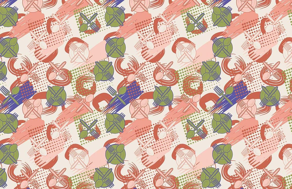 Abstract Geometric Playful Shapes Mural Wallpaper