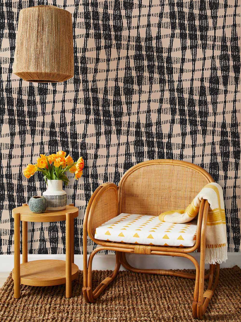 net shadow pattern mural for wall