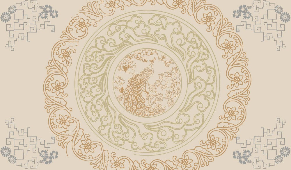 custom peacock pattern animal wallpaper mural for home decor
