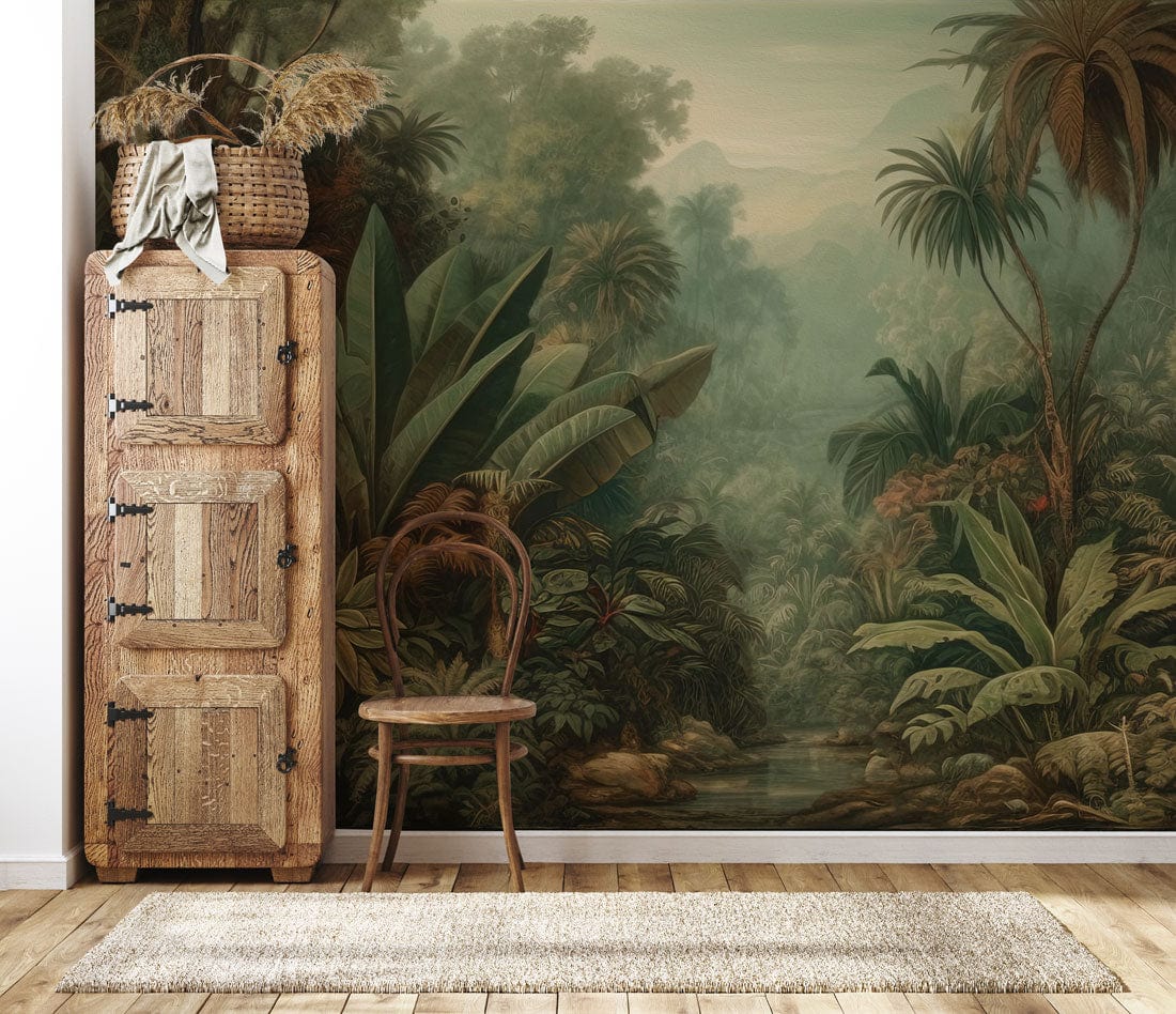 Tropical Jungle Landscape Wall Mural