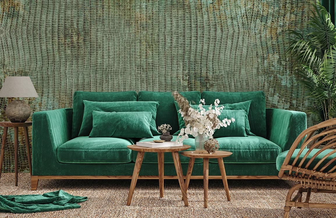 Piebald snake skin animal wallpaper mural for use in interior design of homes