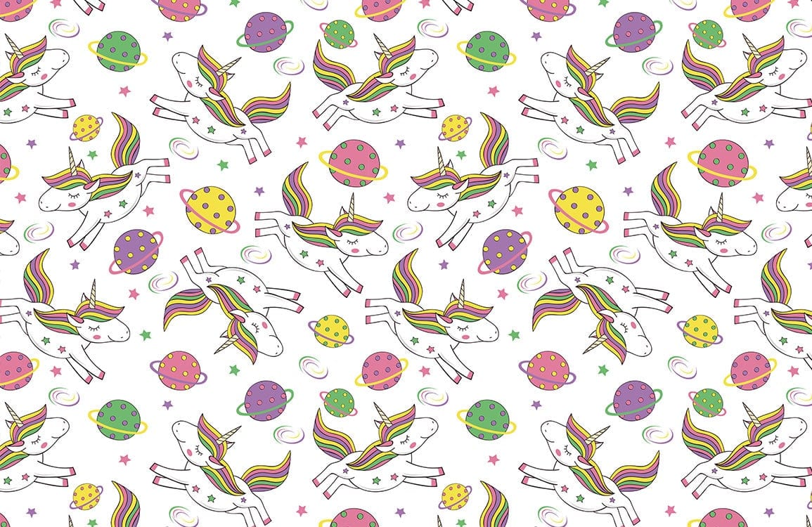 Colorful Unicorn Fantasy Kids Mural Wallpaper