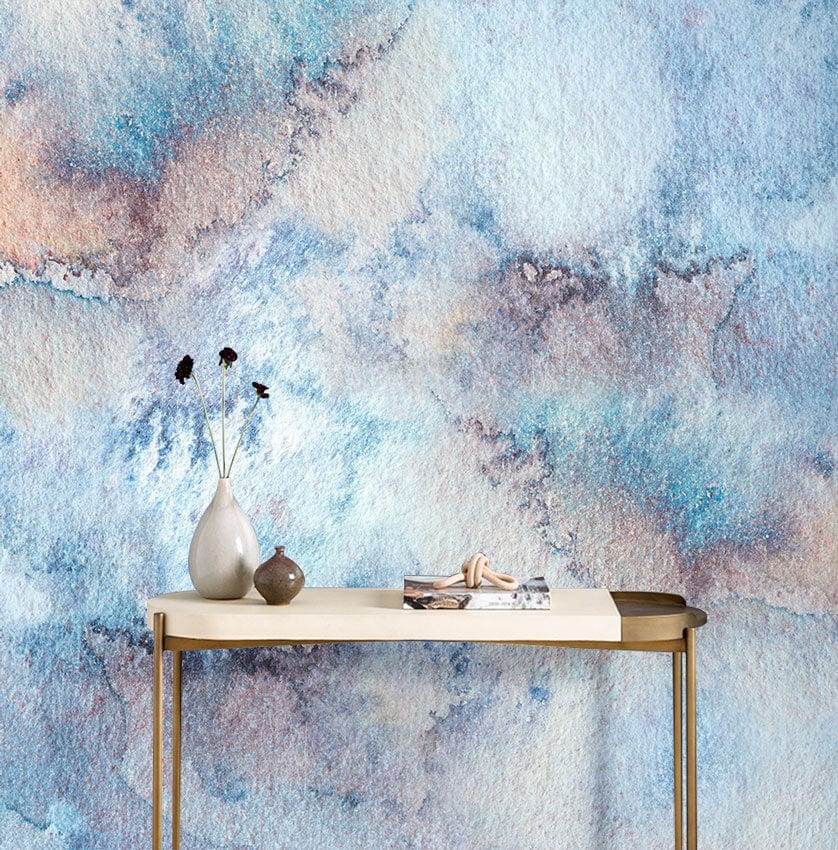 vague watercolor wallpaper mural hallway interior decoration