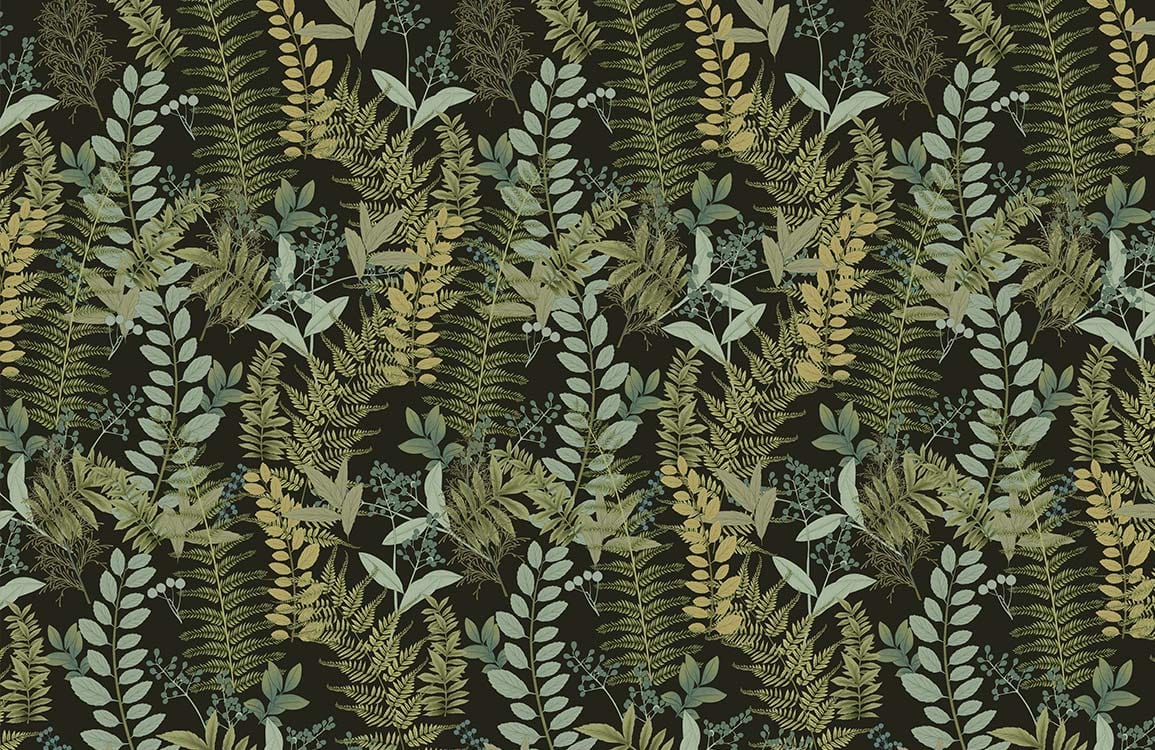 Emerald Green Botanical Leaf Wallpaper for Wall
