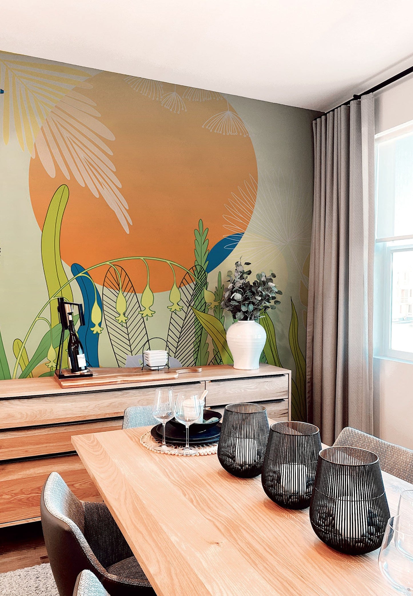 Vivacity Plant Wallpaper Mural for the Decoration of the Dining Room