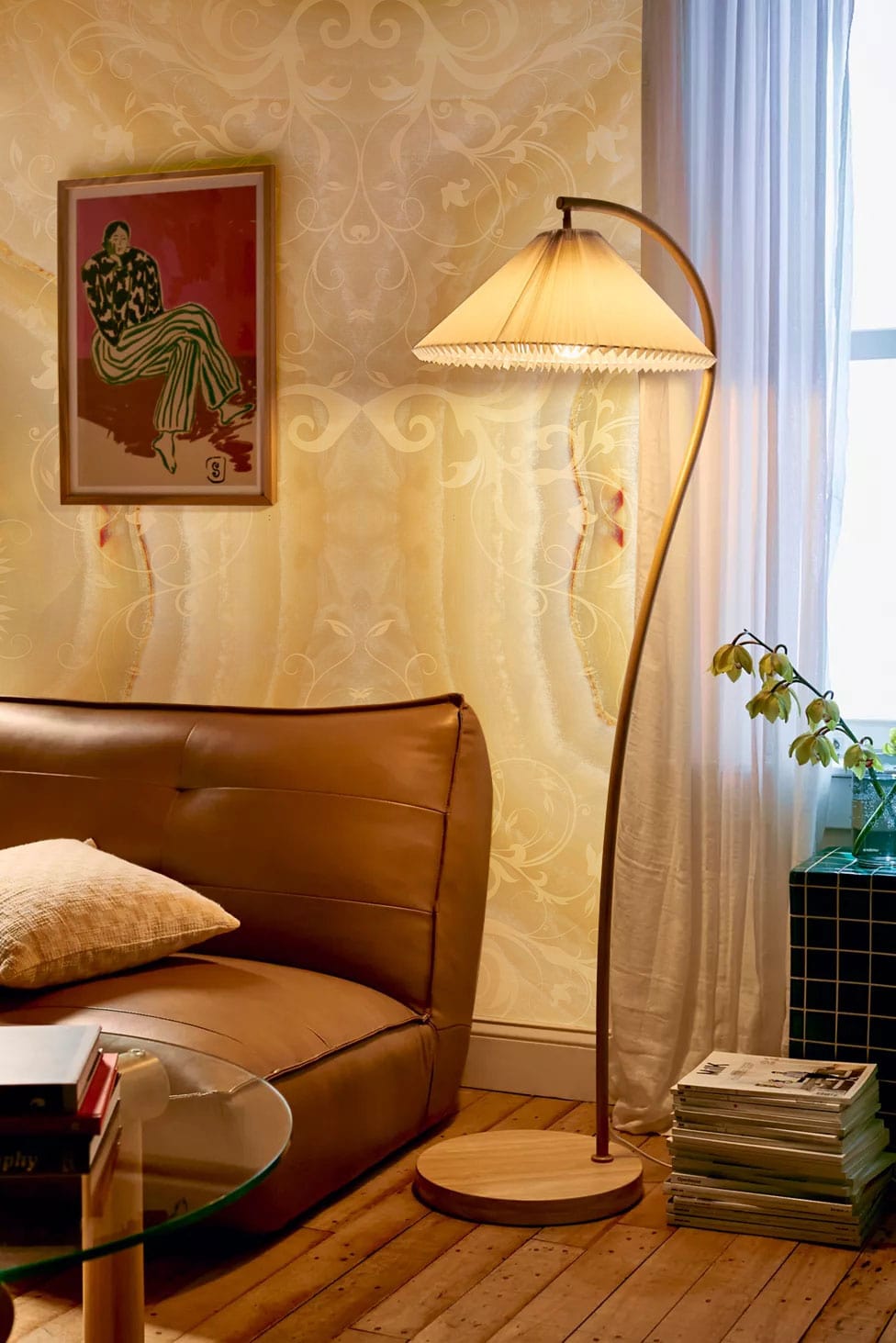 yellow wallpaper mural marble interior decor