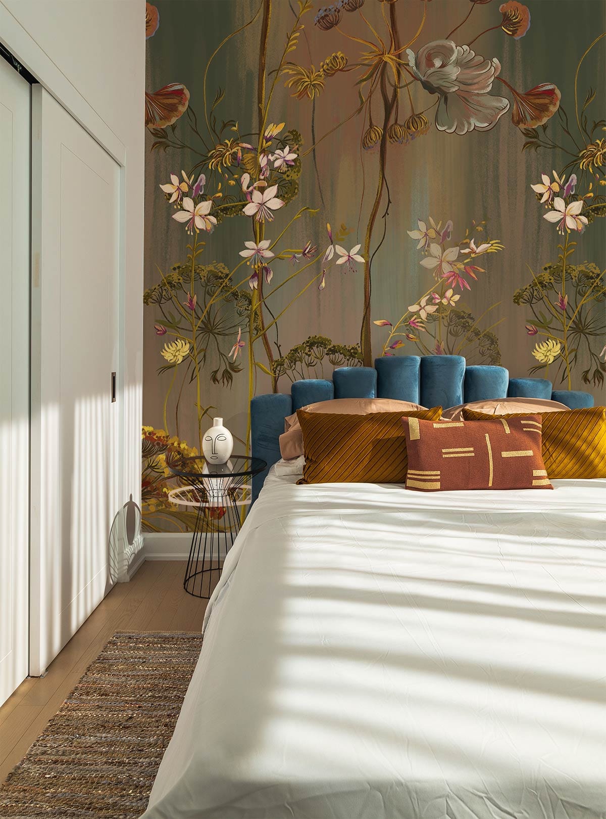 vintage flowers wall mural bedroom decor