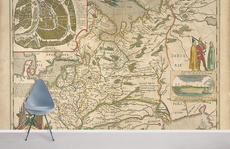 Antique Cartographic Map Wall Covering