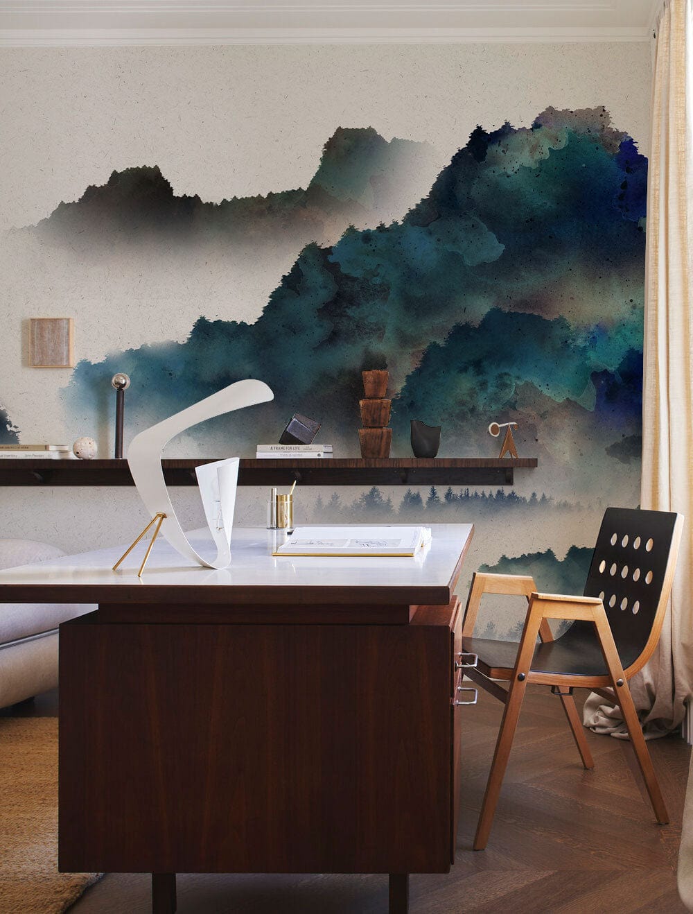 virtual mountains landscape wall mural office decor