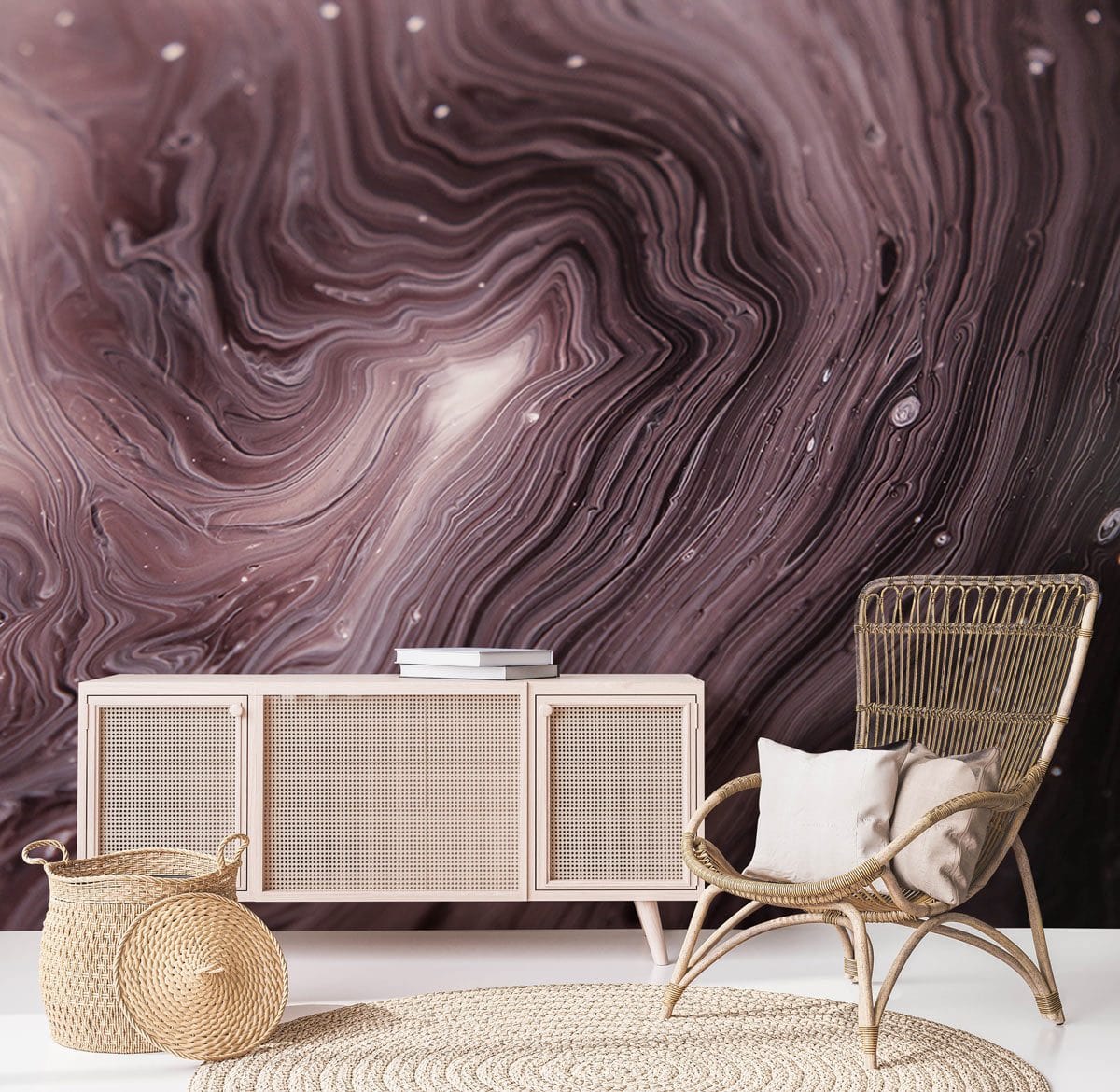 Wallcovering Mural of a Vortex River Designed for the Hallway Decor