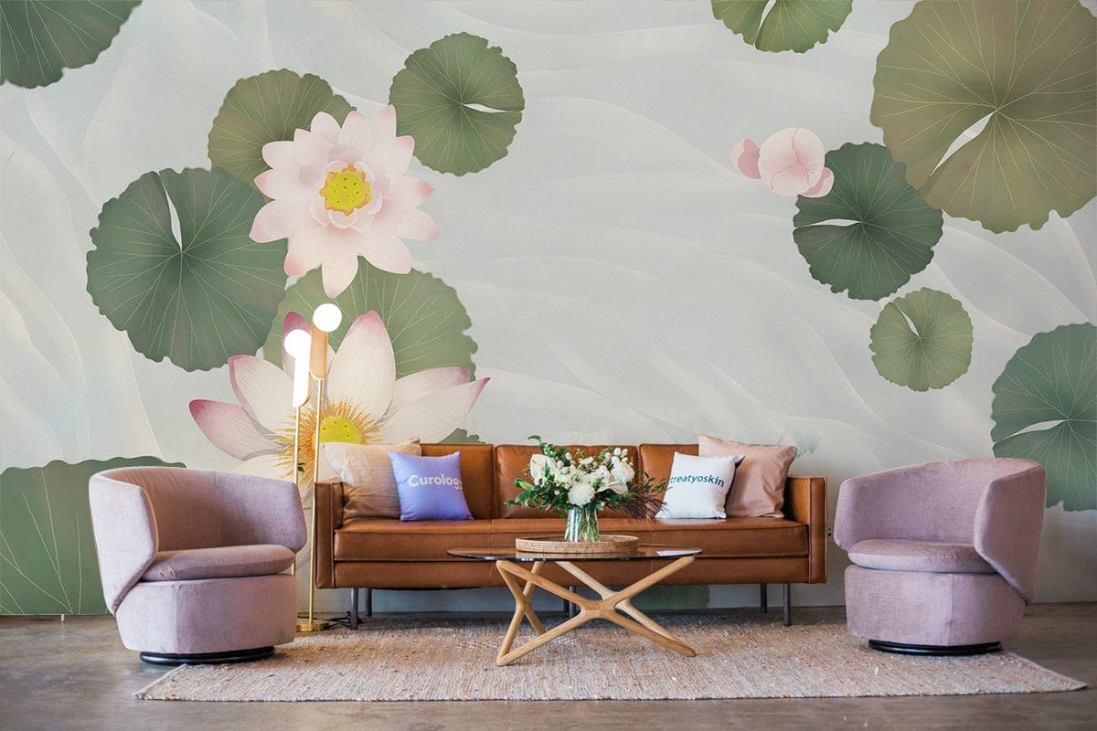 Water Lily Flower Wall Mural Home Interior Decor