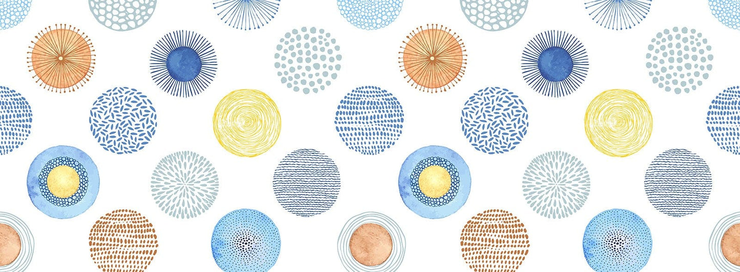 painted Circles watercolor Wallpaper Mural for wall decor