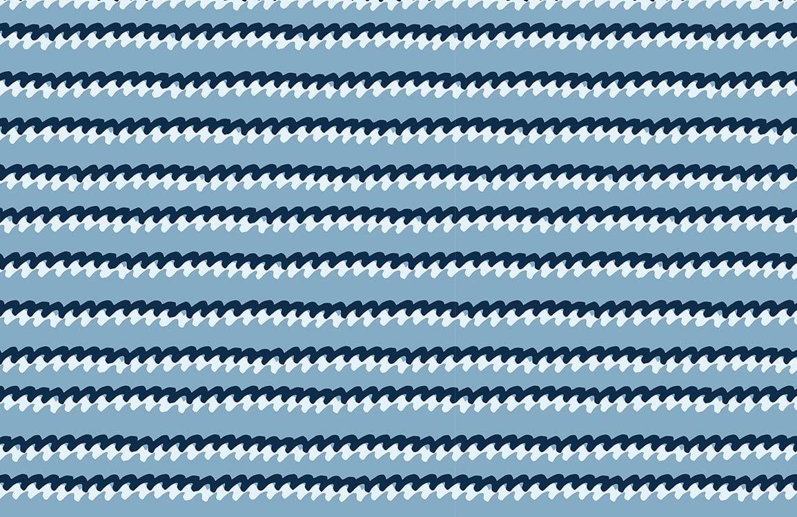 Wallpaper mural with a blue wave pattern, perfect for use as home decor