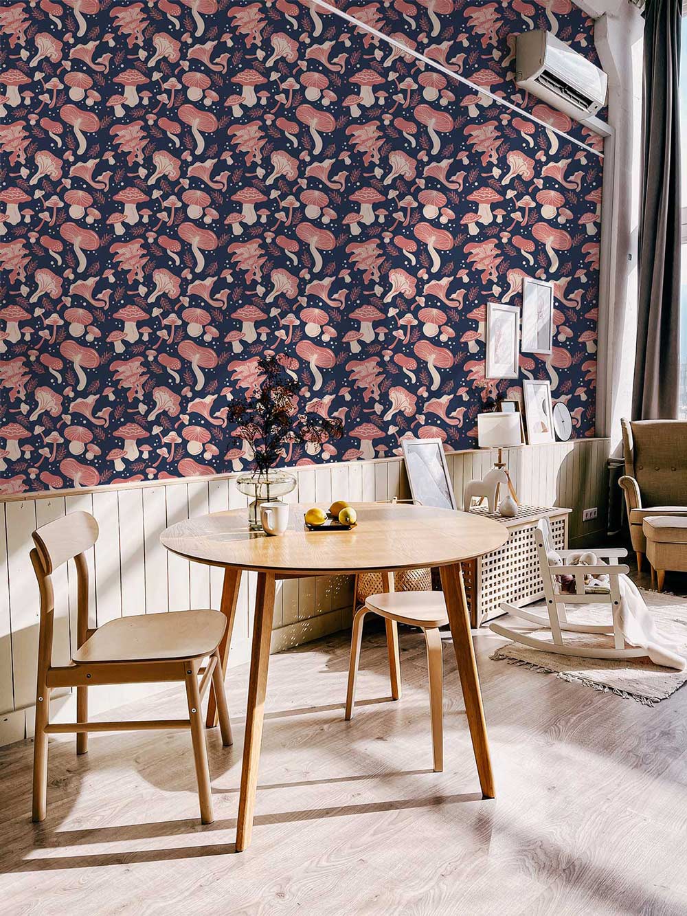 custom Swaying Mushrooms wallpaper mural for living room decor