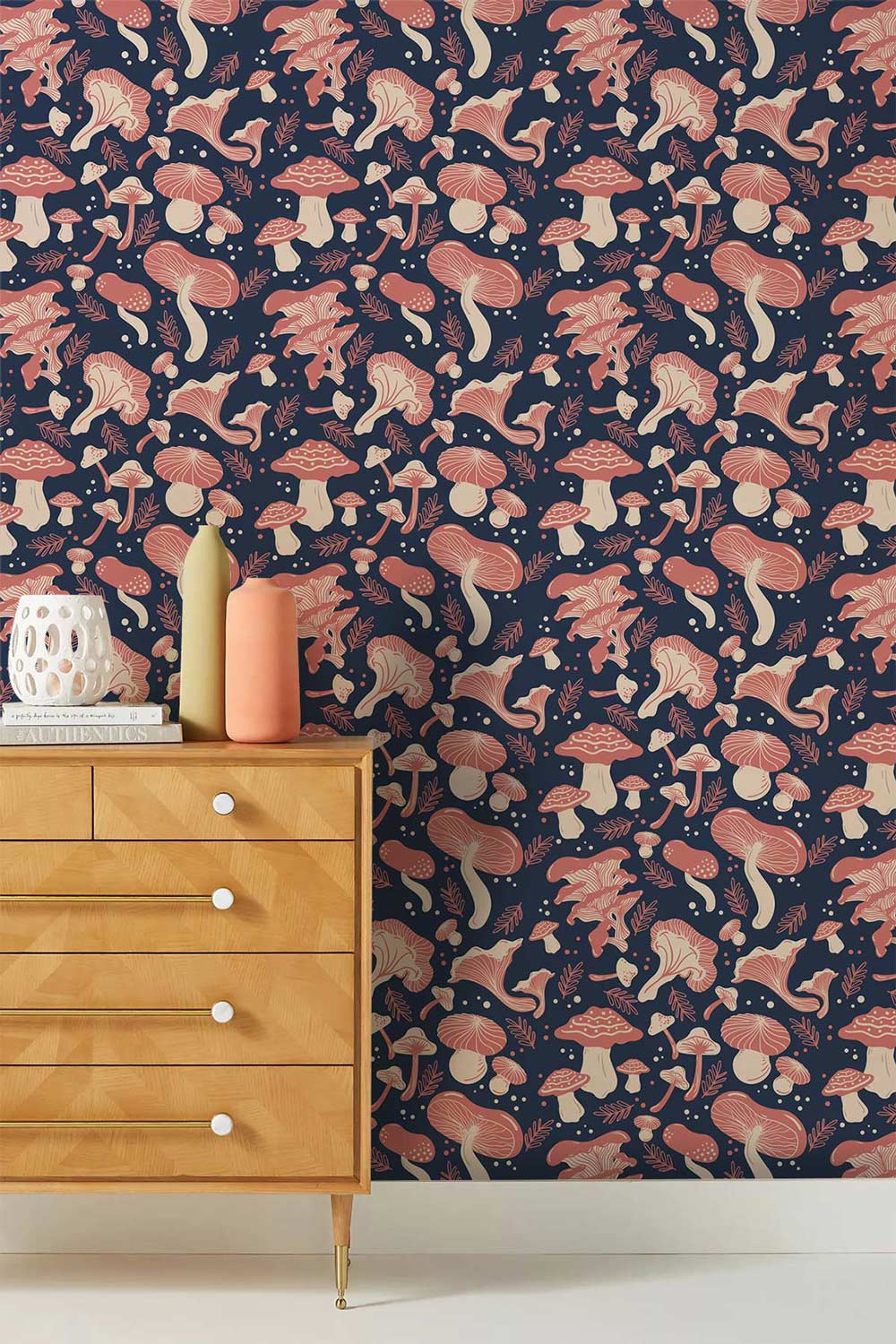 custom Swaying Mushrooms wallpaper mural for hallway