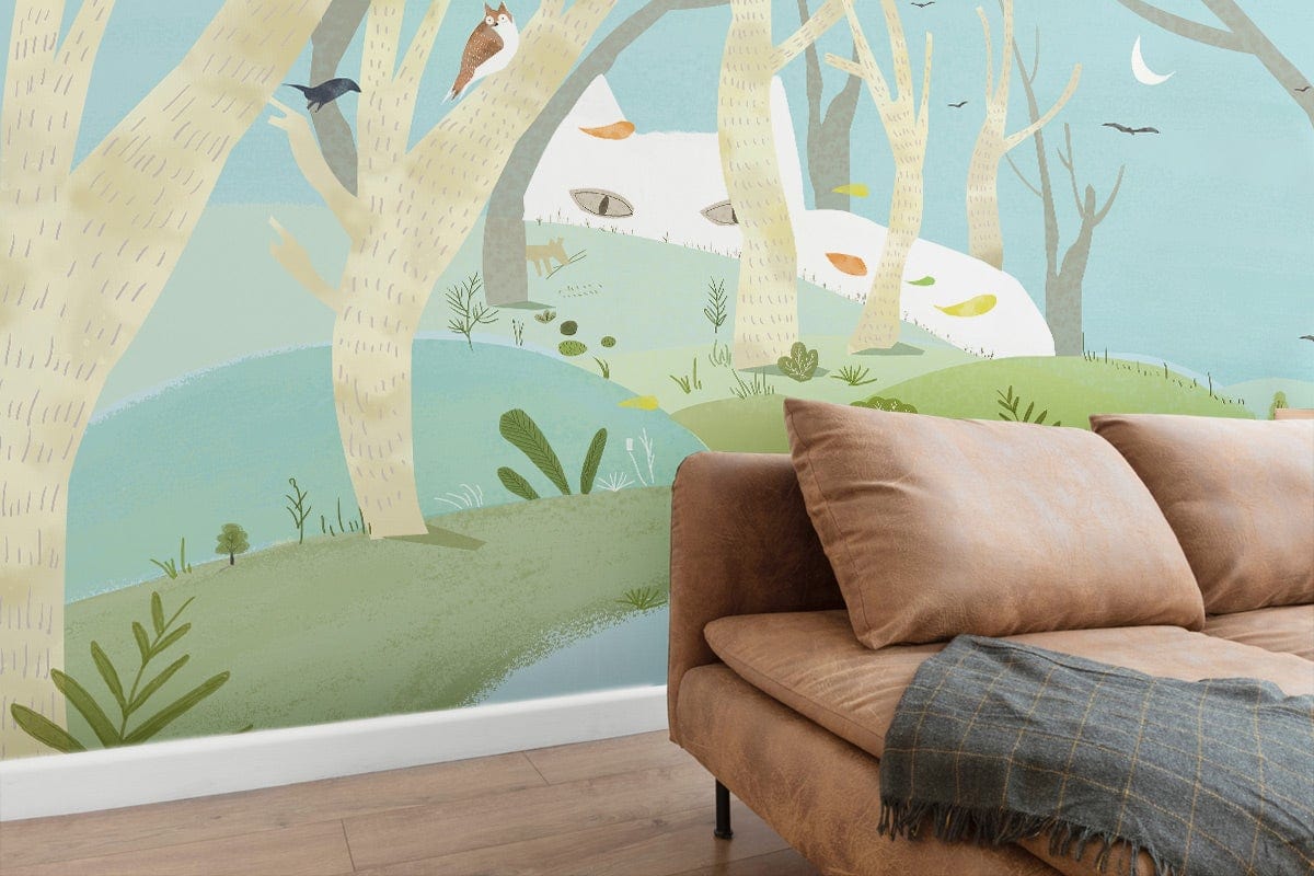 Hidden Cat Wallpaper Custom Design Art