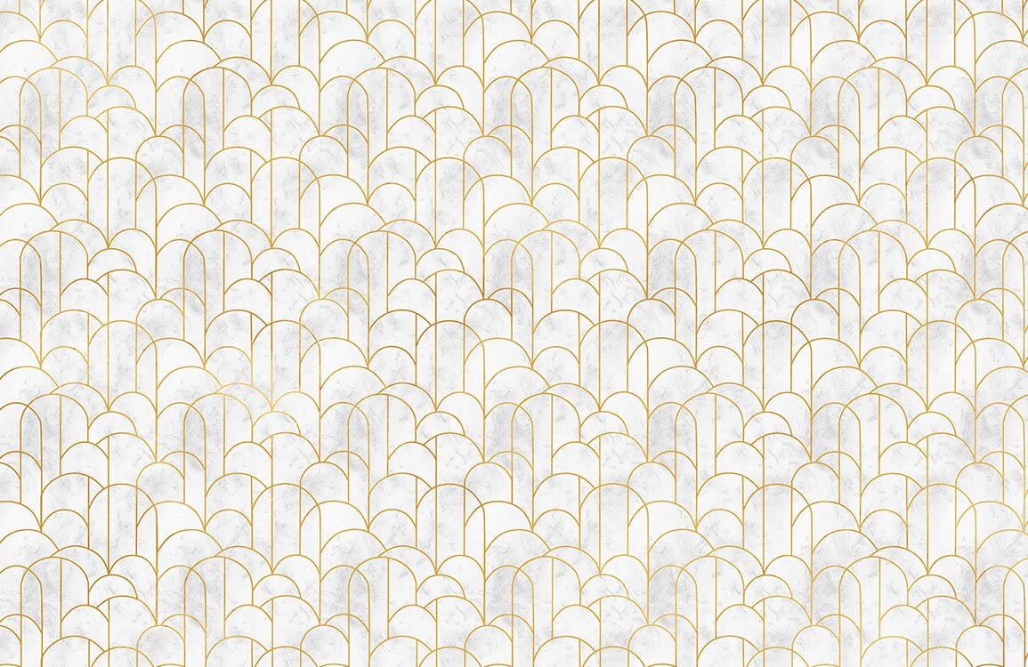 Elegant Gold Arch Geometric Mural Wallpaper
