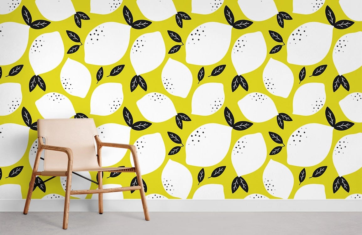 white Lemon fruit Wallpaper mural for Walls