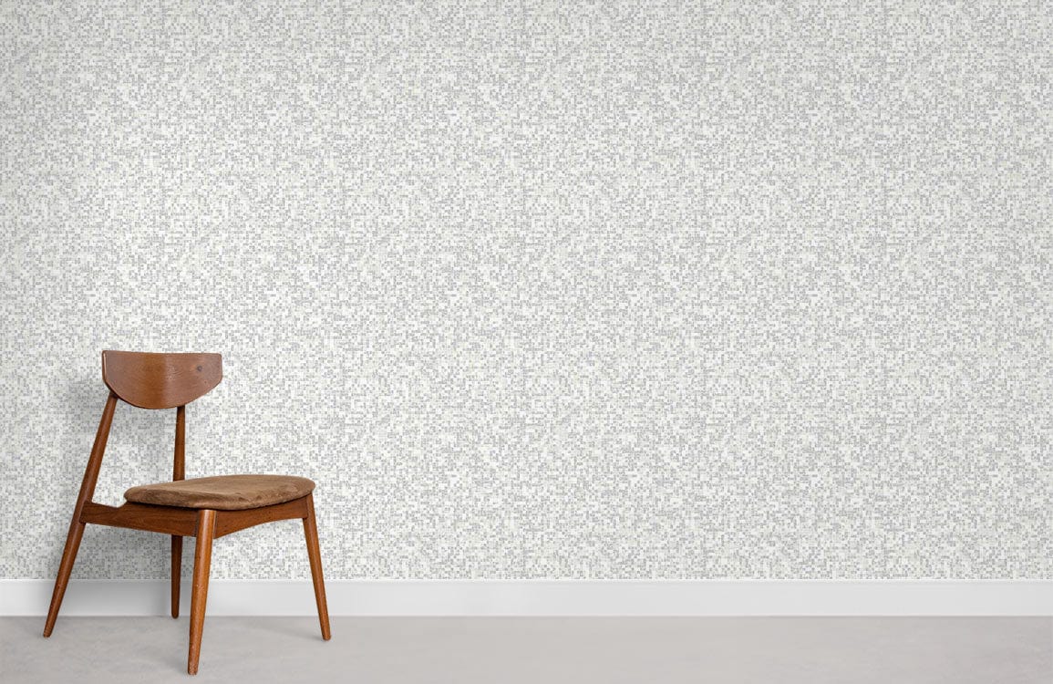 Room adorned with a White Mosaic Wallpaper Mural