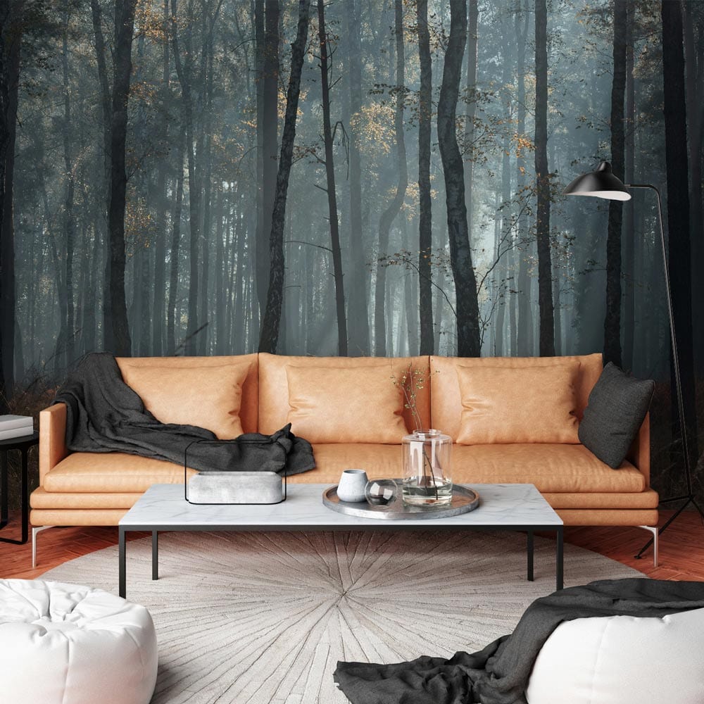 dark terrifying wild jungle mural living room