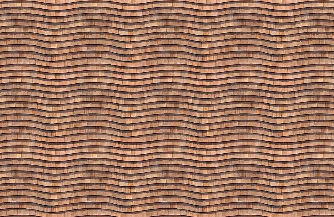 Geometric Wooden Waves Mural Wallpaper