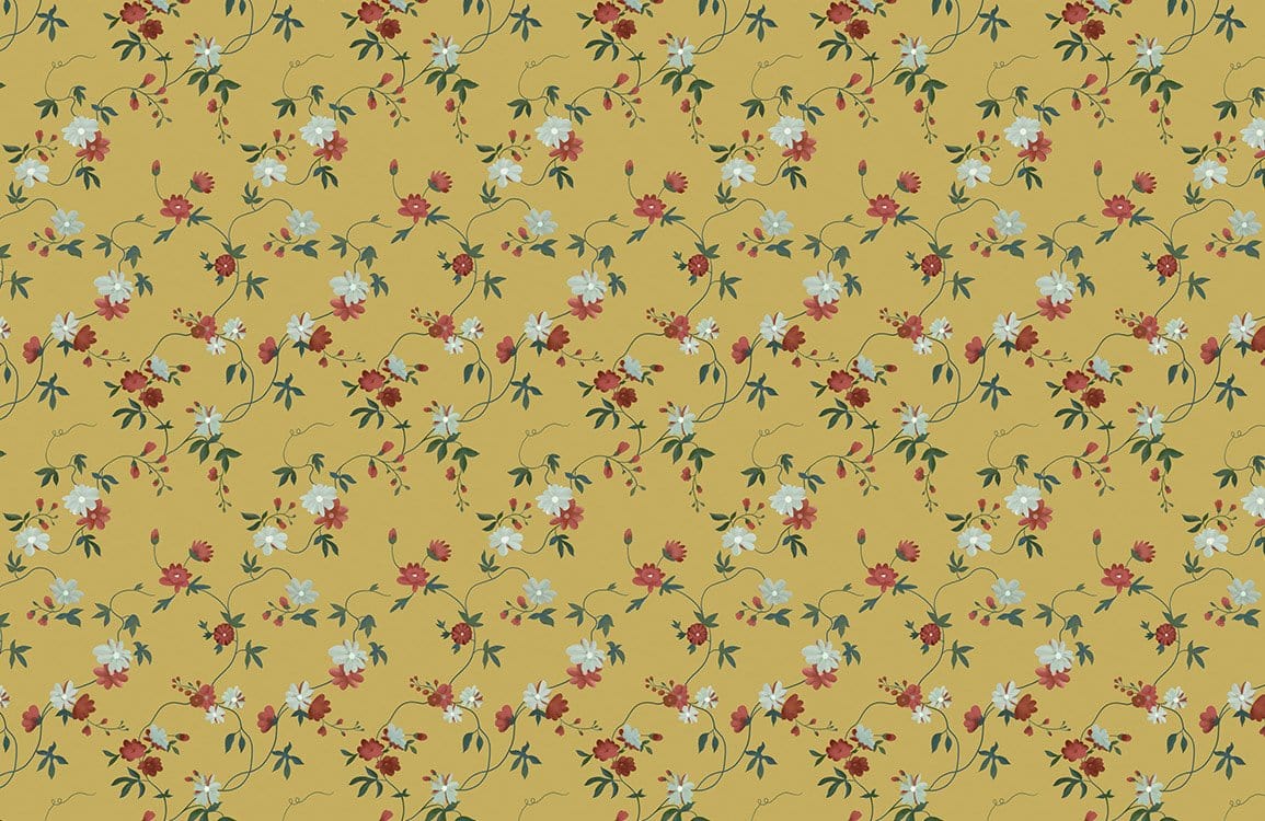 Vintage Botanical Floral Print Mural Wallpaper