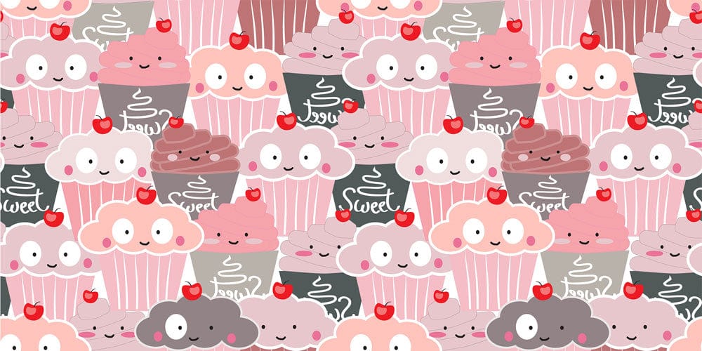 wallpaper mural for the home with ice cream designs in a pastel color palette