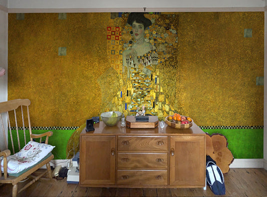 A Masterpiece on Your Walls: Jo’s Artistic Golden Geometric Mural Transformation