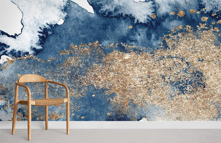 Premium Navy Peel and Stick Mural Wallpaper