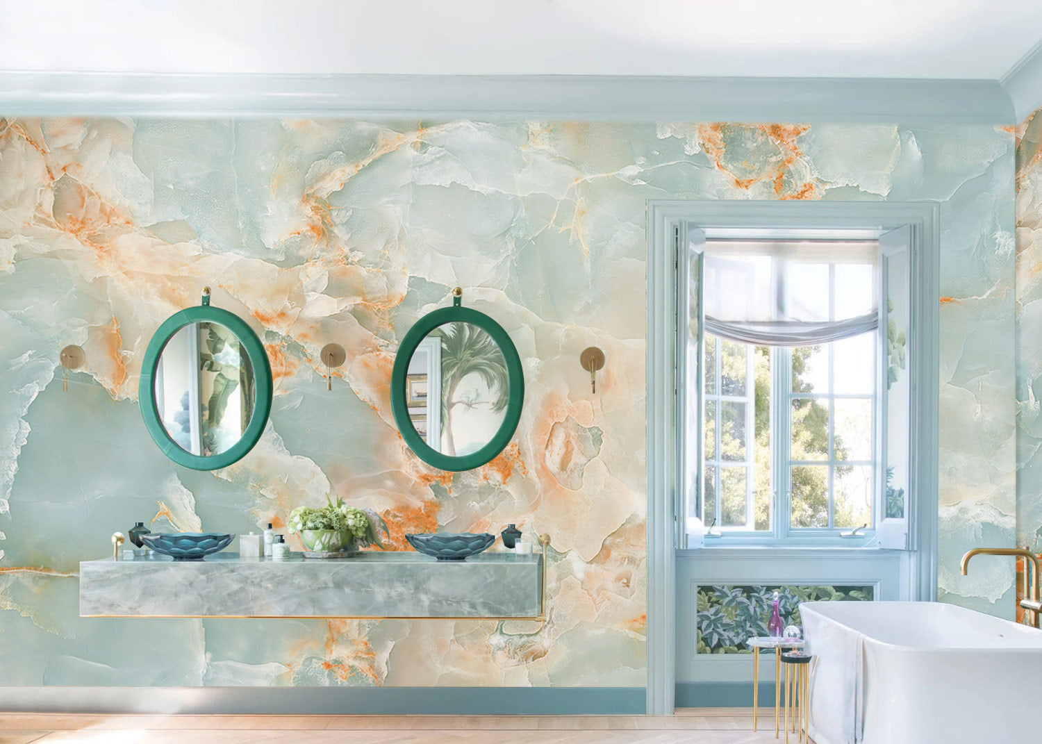 quartz stone crystal & geode wallpaper mural