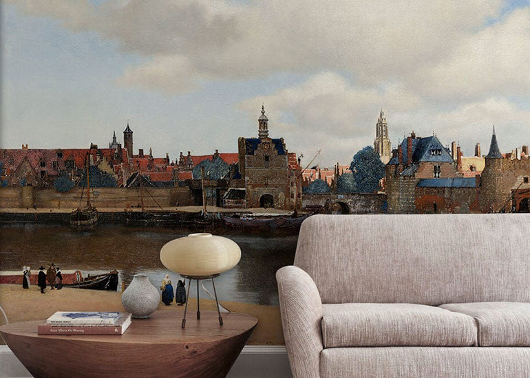 view of Delft famous painting wall mural