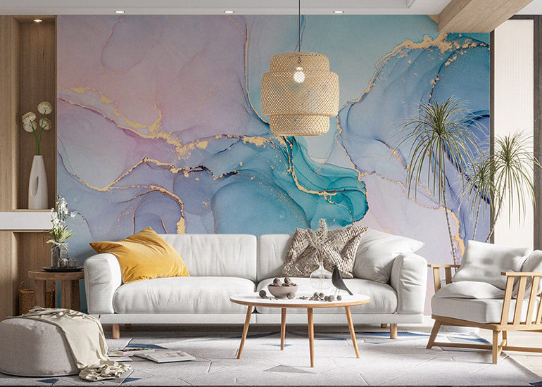 watercolor marble wallpaper mural