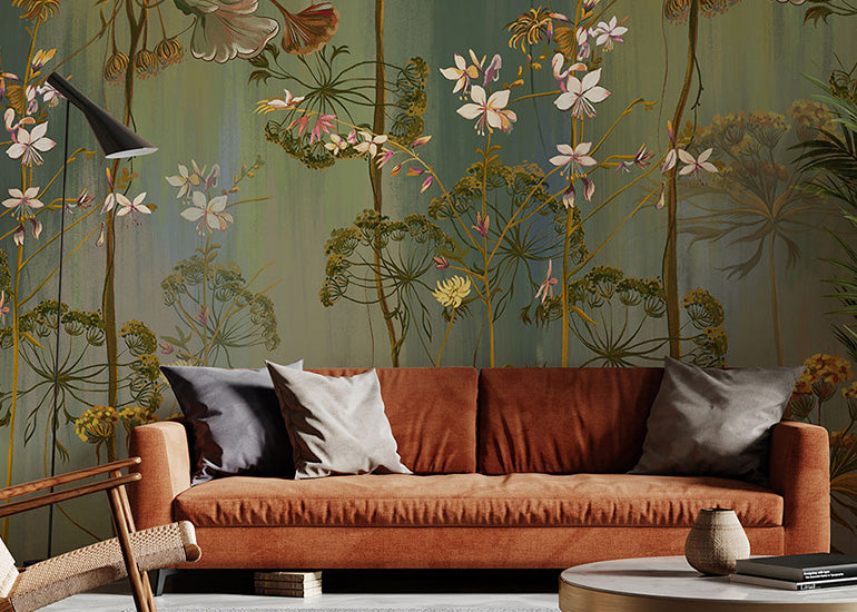 vintage flowers wallpaper mural