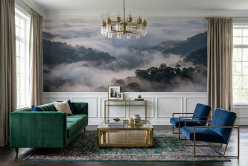 Ethereal Gray Misty Forest Wallpaper Mural